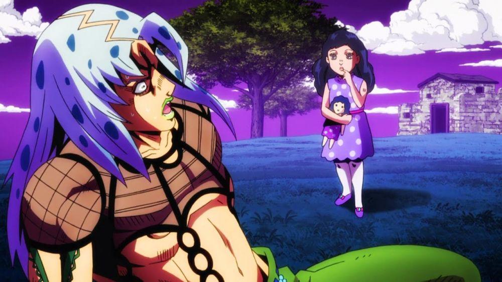 Diavolo terjebak dalam lingkaran kematian. (dok. David Production/JoJo's Bizarre Adventure: Golden Wind)