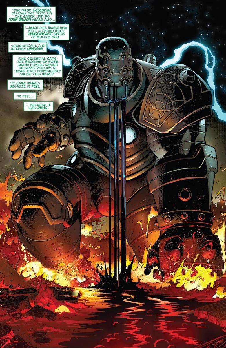 Celestial Progenitor memuntahkan cairan tubuhnya (https://marvel.fandom.com/wiki/Progenitor_(Celestial)_(Earth-616)