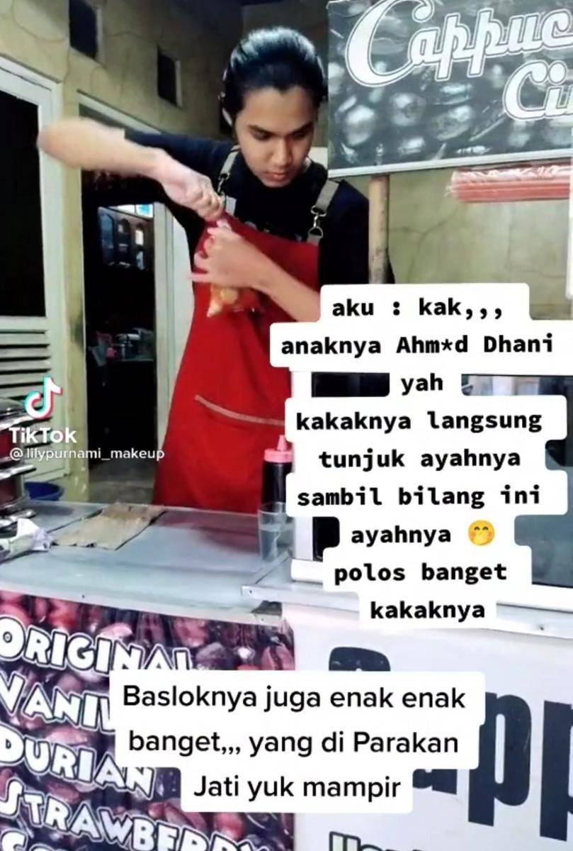 Tukang cilok mirip Al Ghazali (TikTok.com/lilypurnami_makeup)