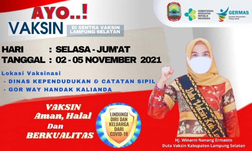 Dinas Kesehatan Lampung Selatan kembali menggelar gebyar vaksin 2-5 November.