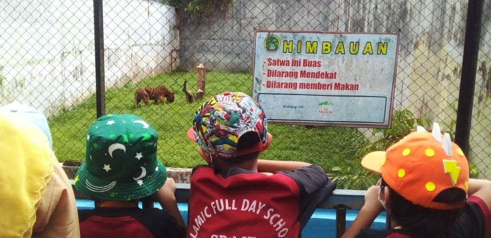 Murid SD Siti Hajar Donasi Makanan untuk Hewan di Medan Zoo