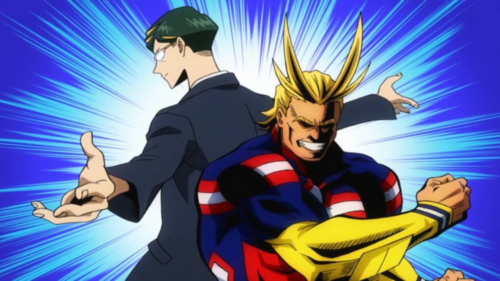 ilustrasi karakter All Might dan Sir Nighteye (dok. Bones/My Hero Academia)