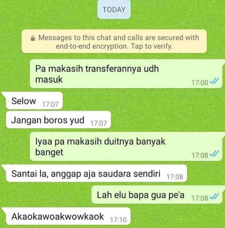 chat kocak bersama bapak (instagram.com/ngakakkocak)