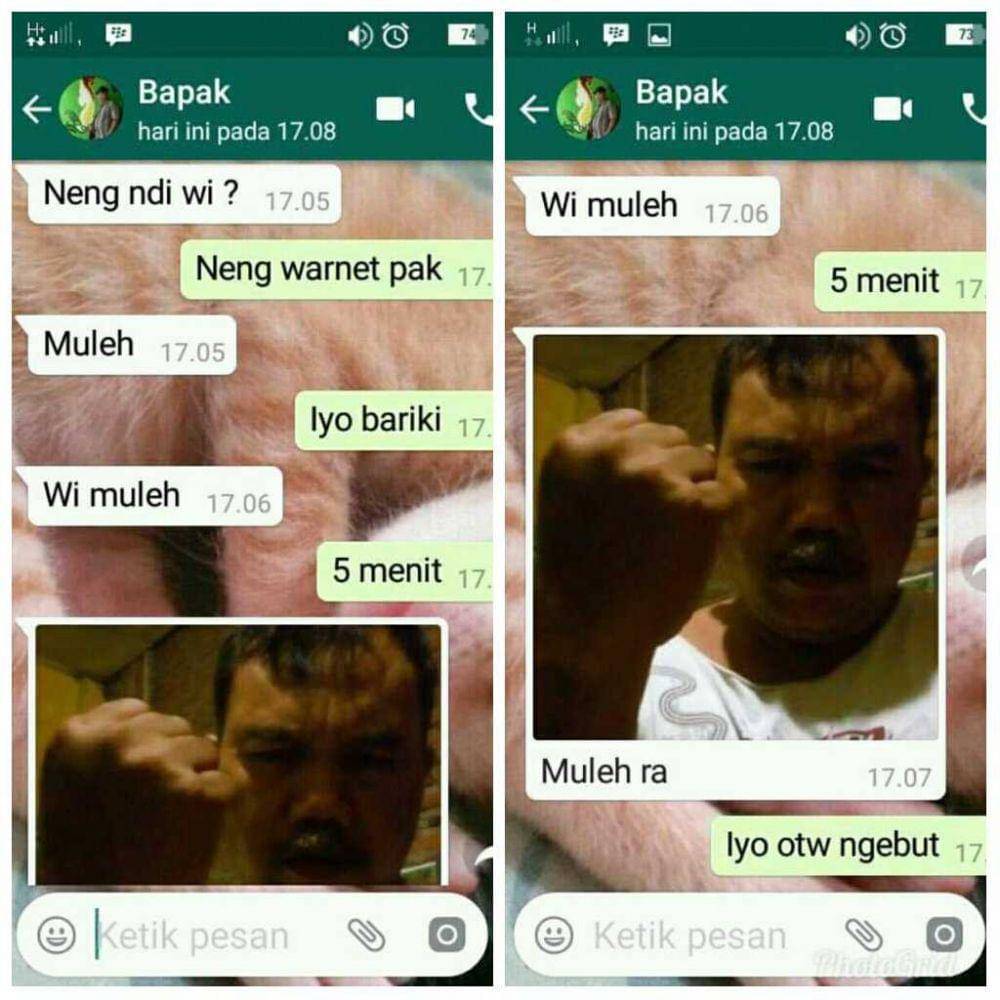 chat kocak bersama bapak (twitter.com/lodeh_cecek)
