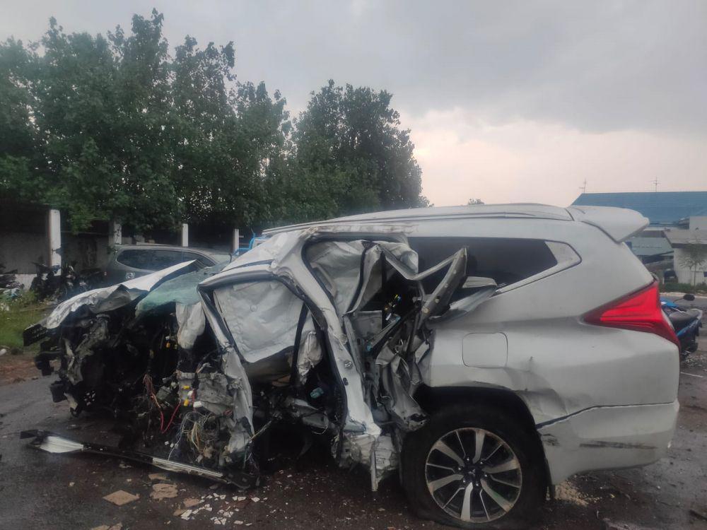 Kondisi mobil Vanessa di Satlantas Jombang. IDN Times/Zainul Arifin