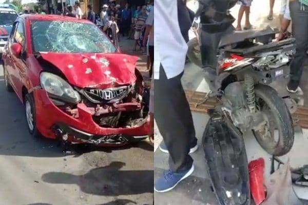 Geger Honda Brio di Metro Tabrak Empat Motor, 1 Meninggal dan 4 Terluka