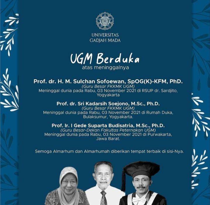 UGM Berduka /instagram @Ganjarpranowo