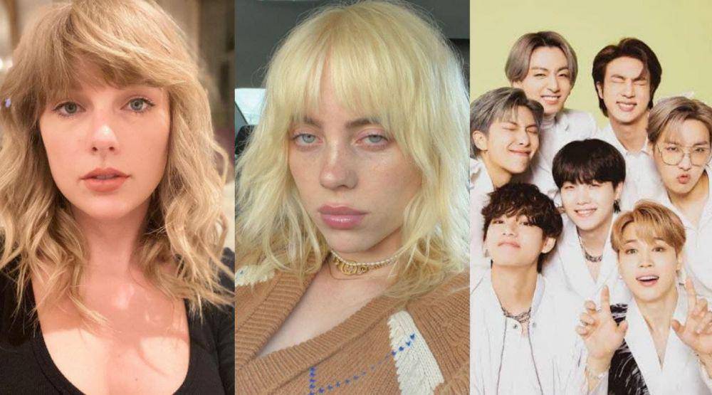 Taylor Swift (instagram.com/taylorswift) | Billie Eilish (instagram.com/billieeilish) | BTS (facebook.com/bangtan.official)