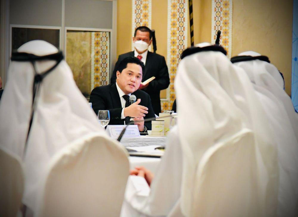 Menteri BUMN, Erick Thohir saat bertemu pejabat dan pengusaha Uni Emirat Arab (dok. Kementerian BUMN)