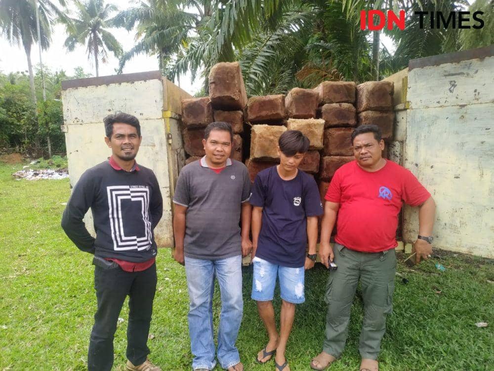 Potongan Kayu selundupan dari kawasan hutan TNKS yang berhasil diamankan. Doc. BBTNKS