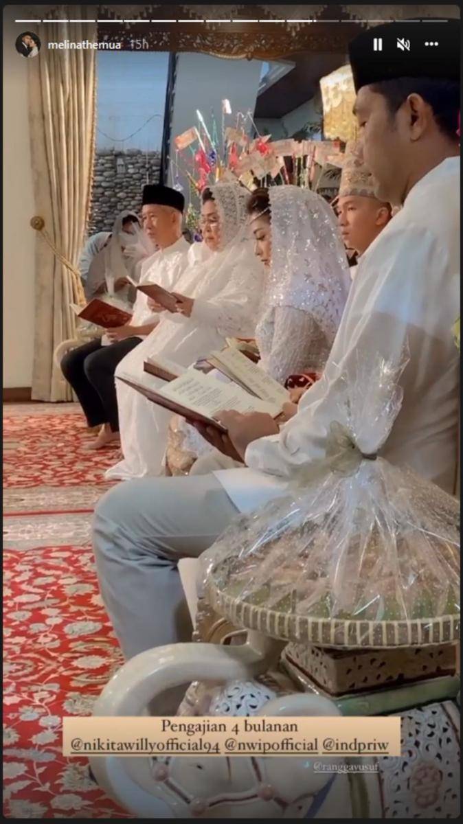 Pengajian 4 bulanan adat Lampung Nikita Willy (Instagram.com/melinathemua/)