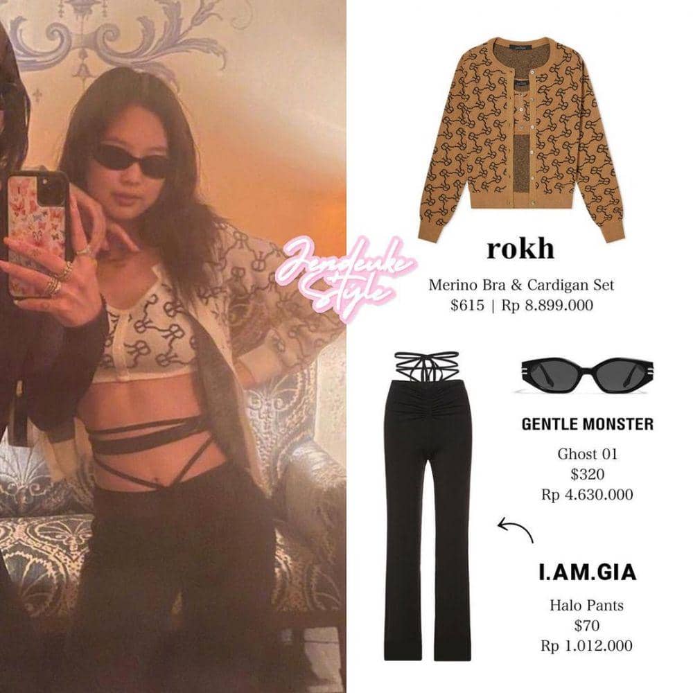 harga cardigan Jennie BLACKPINK (instagram.com/jendeukestyle)