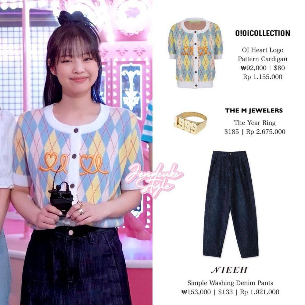 harga cardigan Jennie BLACKPINK (instagram.com/jendeukestyle)