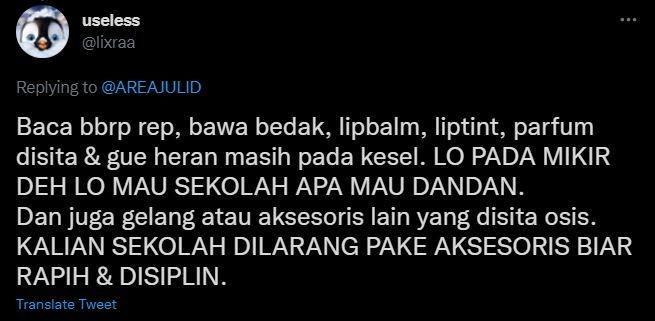 curhat barang disita OSIS (twitter.com/lixraa)