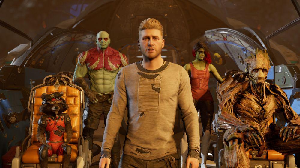 Pasukan sudah lengkap dalam Marvel's Guardians of the Galaxy. (dok. Eidos-Montreal/Marvel's Guardians of the Galaxy)
