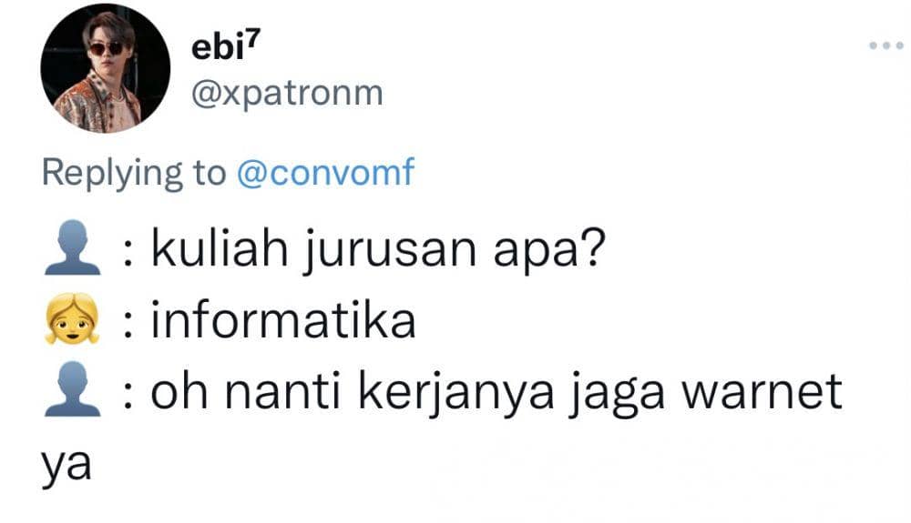 tweet jurusan kuliah (twitter.com/xpatronm)