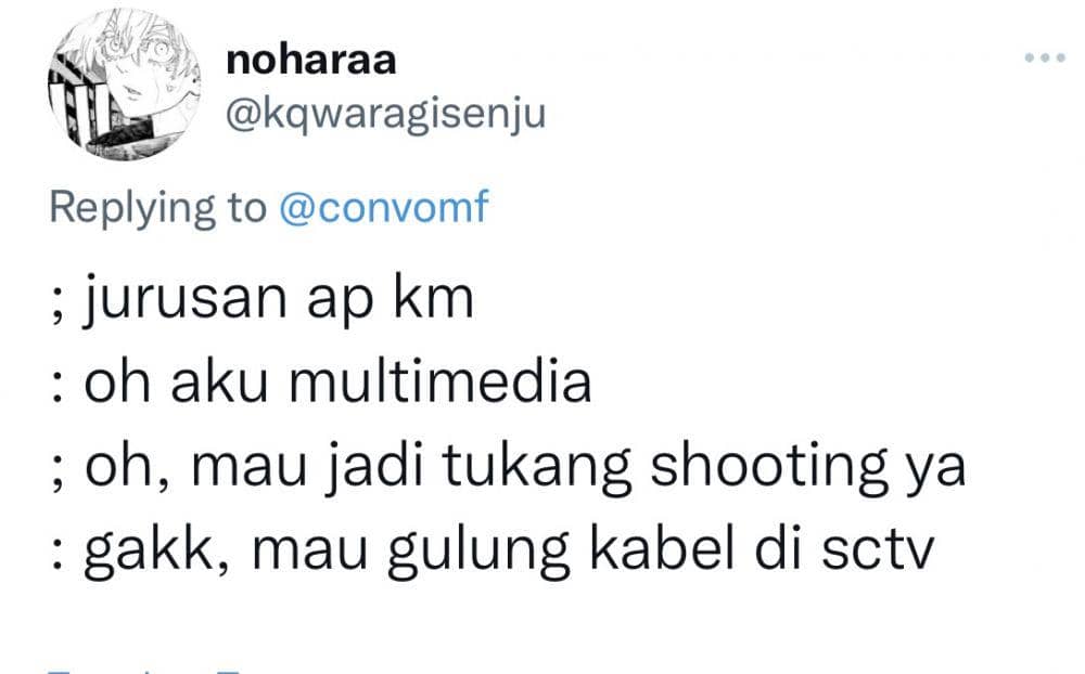 tweet jurusan kuliah (twitter.com/kqwaragisenju)