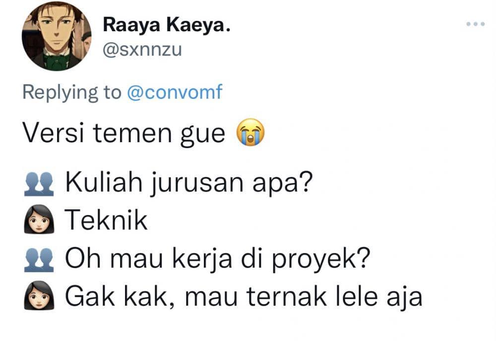 tweet jurusan kuliah (twitter.com/sxnnzu)