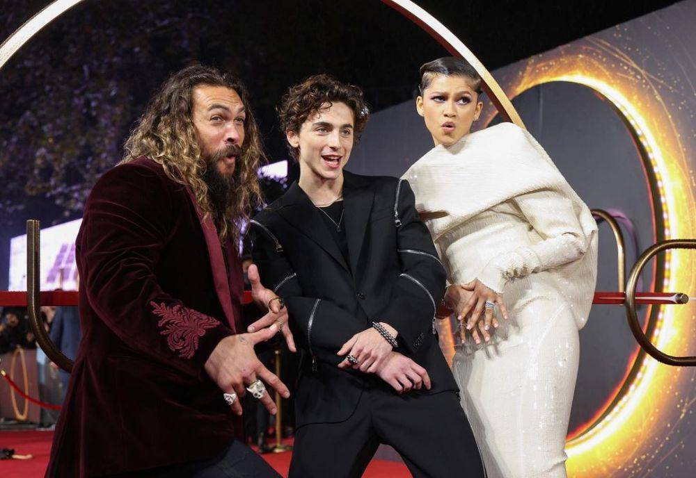 potret Jason Momoa; Timothee Chalamet & Zendaya (instagram.com/dunemovie)