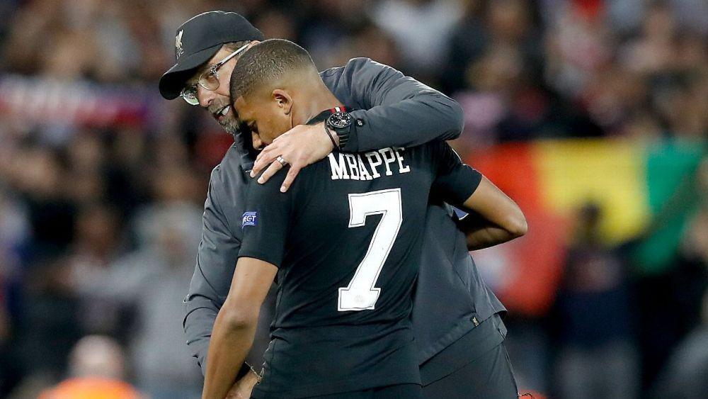Kylian Mbappe dan Jurgen Klopp. (espn.co.uk)