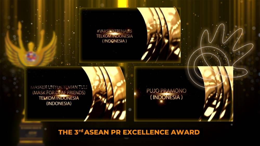 Telkom meraih tiga penghargaan dalam ajang bergengsi The 3rd ASEAN PR Excellence Award 2021. (Dok. Telkom)