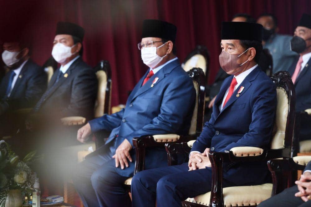 Jokowi Resmikan Tugu Api di Kemenhan Bersama Prabowo dan Megawati