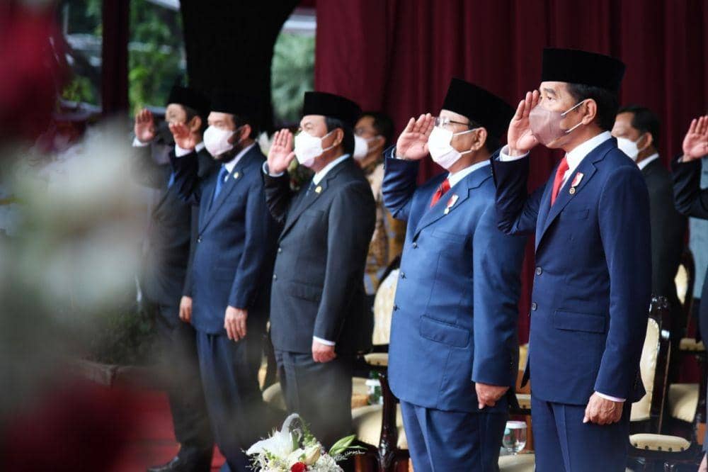 Presiden Jokowi resmikan Tugu Api Semangat Indonesia Merdeka Tidak Pernah Padam di Lapangan Bela Negara, Kemenhan (dok. Biro Pers Kepresidenan)