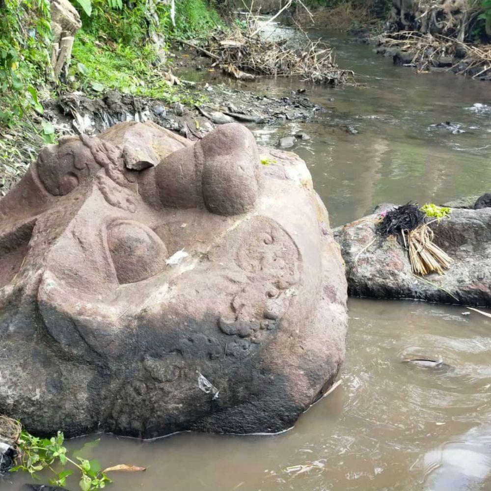 Arca kepala kala yang terangkat saat proses normalisasi aliran sungai. IDN Times/ istimewa