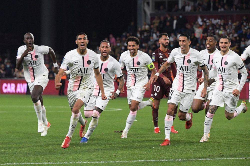 Para pemain PSG saat merayakan gol di laga lanjutan Liga Perancis. (instagram.com/neymarjr)