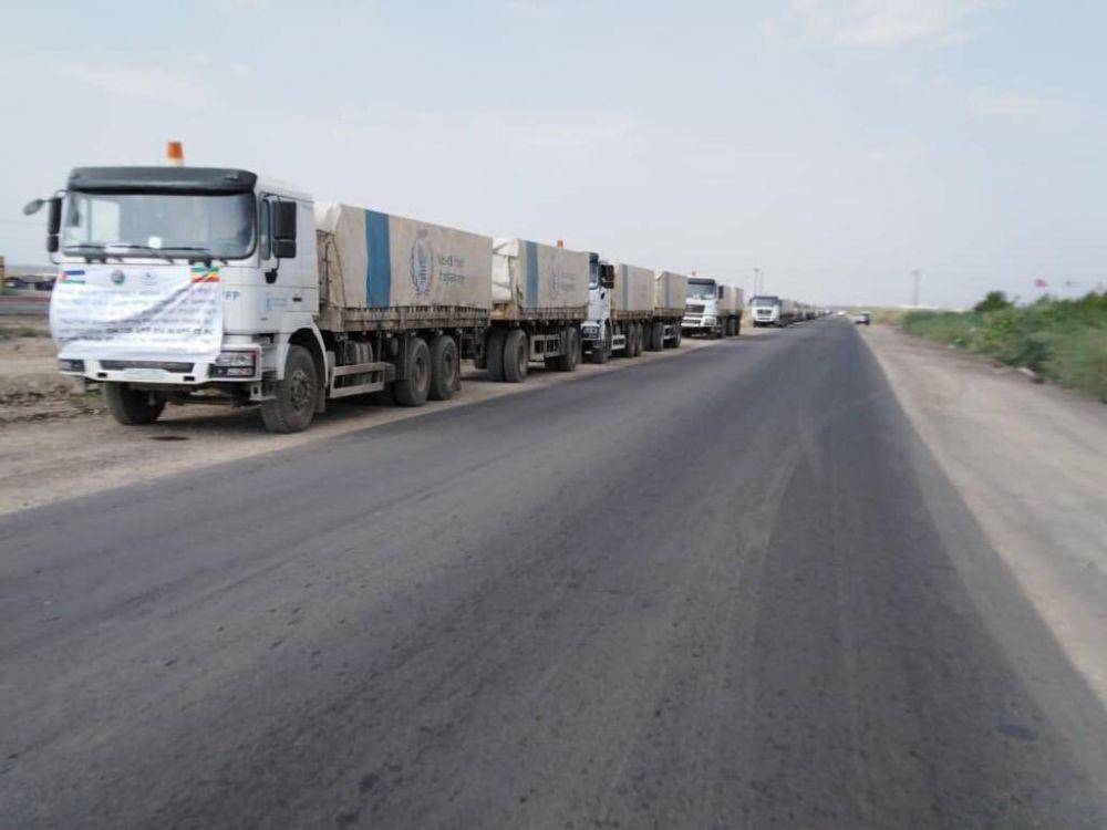 Truk pembawa bantuan dari WFP. (twitter.com/WFP_Ethiopia)