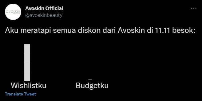 sobat miskin gak ikut 11.11 (twitter.com/avoskinbeauty)