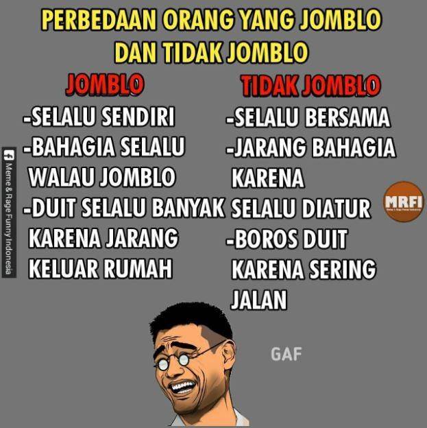 meme enakan jomblo (facebook.com/mrfi.id)