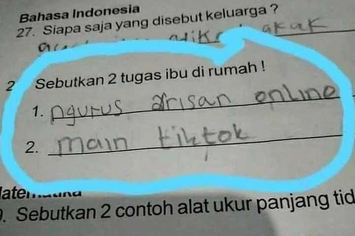 Ngakak Abis, 10 Jawaban Anak SD saat Menjawab Soal Ini Kelewat Polos