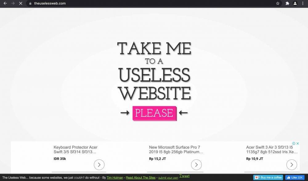 7 Website Unik untuk Menemani saat Gabutmu, Bikin Heran