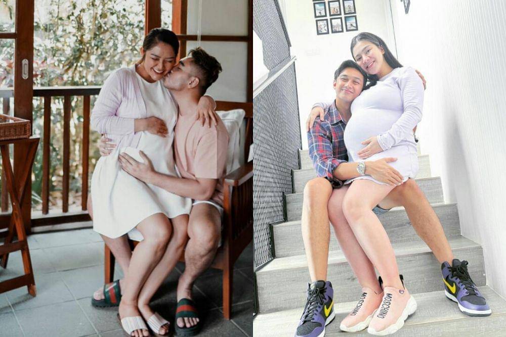 kolase potret artis duduk di pangkuan suami (instagram.com/krisjianabah | instagram.com/felicyangelista_)