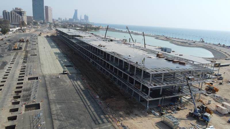 proses pengerjaan Jeddah Street Circuit (thenationalnews.com)
