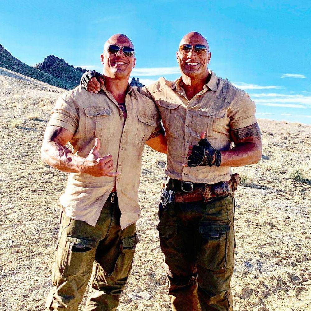 The Rock dan stuntnya (Instagram.com/samoanstuntman/)