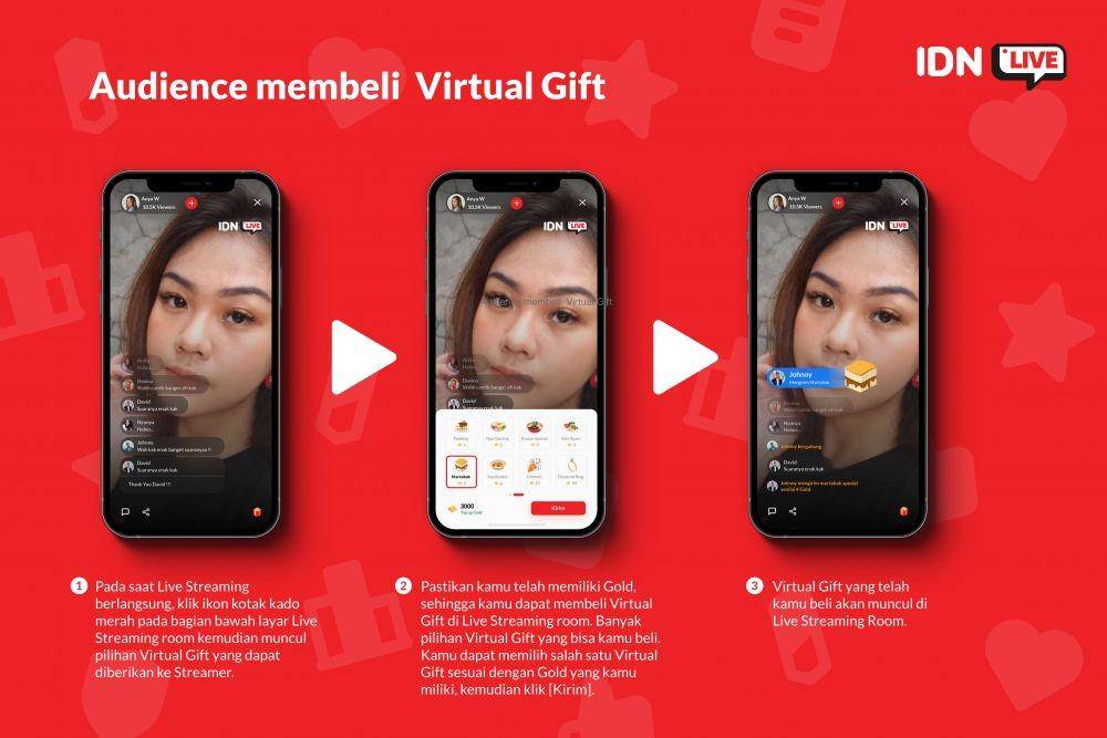 cara Audience membeli Virtual Gift di Live IDN App (IDN Times/Gary Javan)