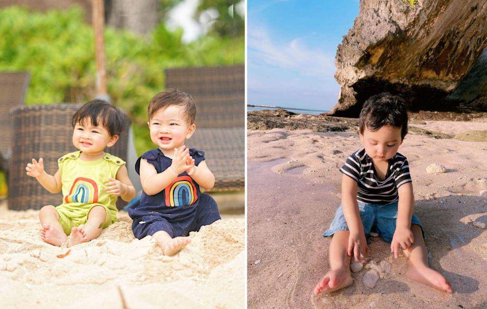 potret anak artis main di pantai (instagram.com/syahnazs | shaquillekailidanuarta)
