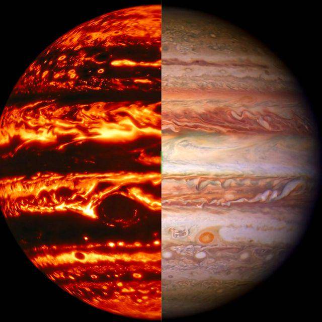 potret planet Jupiter dalam infrared (instagram.com/NASA)