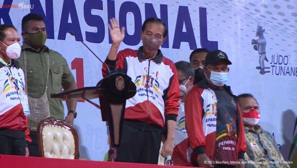 Presiden Jokowi hadiri penutupan Peparnas XVI di Papua (YouTube/Sekretariat Presiden)