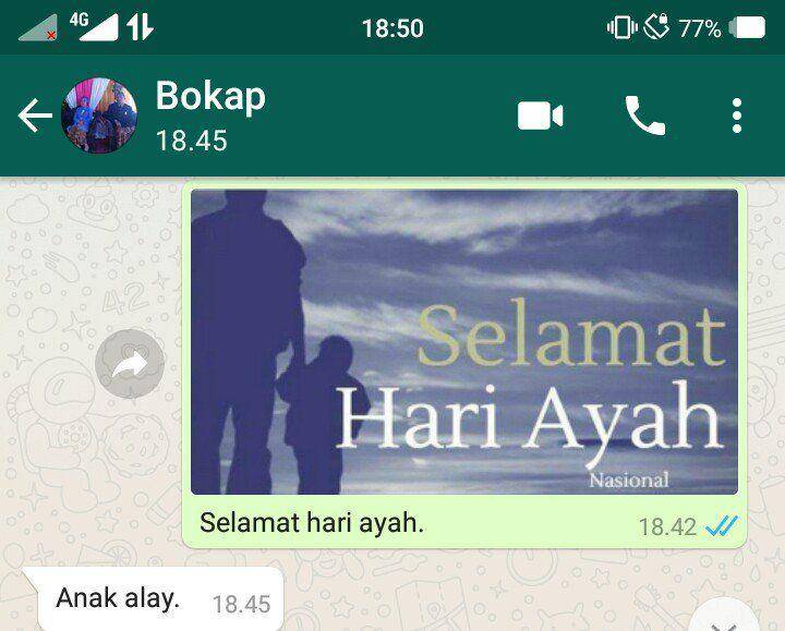 Balasan chat ucapan hari ayah (twitter.com/delleeeeee)