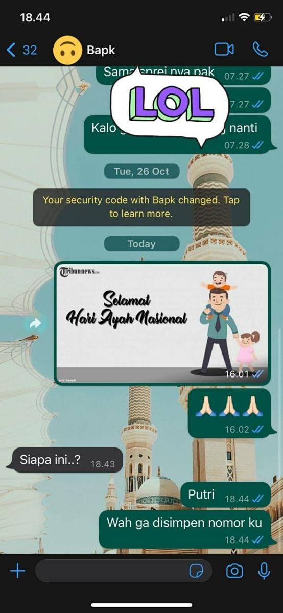 Balasan chat ucapan hari ayah (twitter.com/mpuuutttt)
