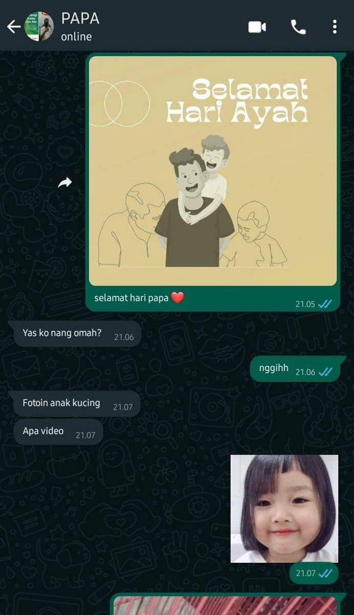 Balasan chat ucapan hari ayah (twitter.com/feylixiaaaaa)