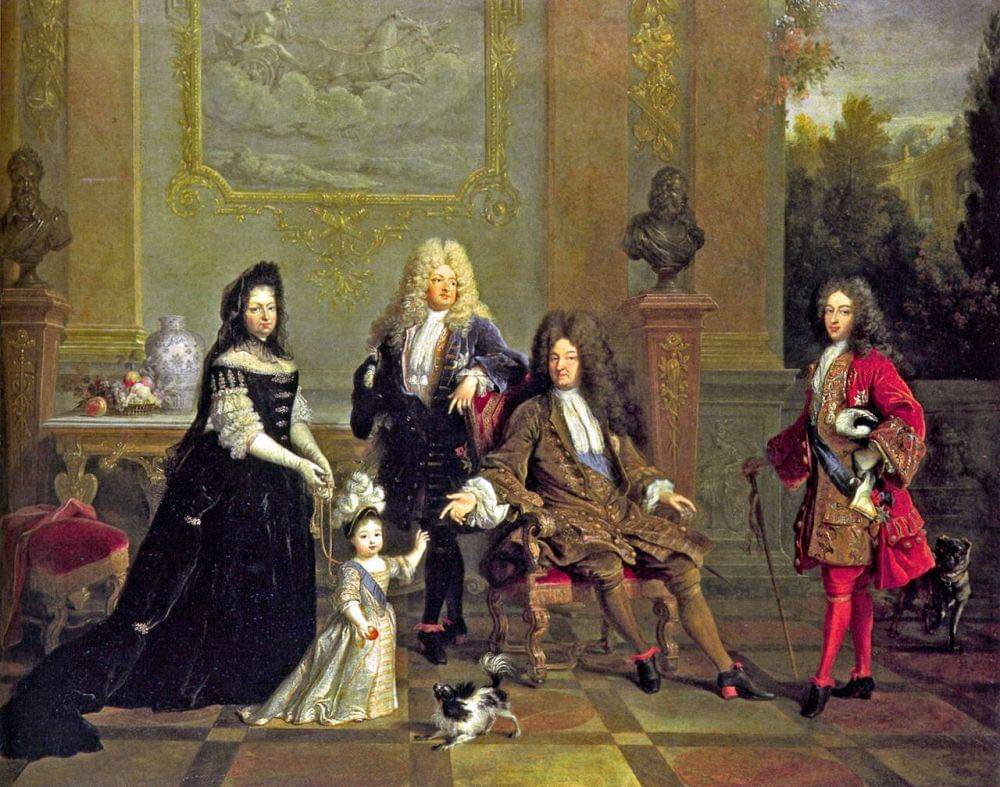 Madame de Ventadour with Louis XIV and his Heirs, pelukis tidak diketahui (wikipedia.org)