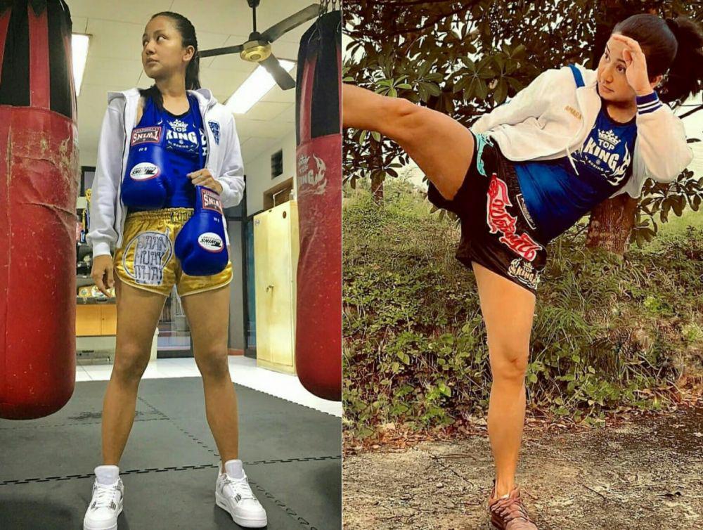 Ibu Pasrah di Sinetron, 9 Potret Tangguh Amara Berlatih Muay Thai