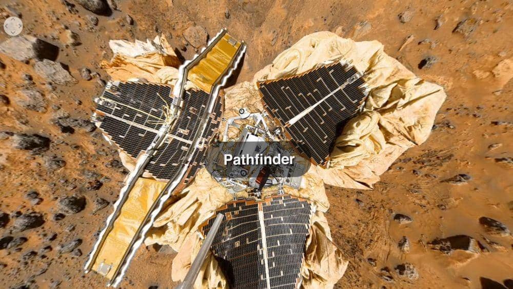 Gambar Pathfinder yang mendarat di Mars (YouTube/NASA Jet Propulsion Laboratory)