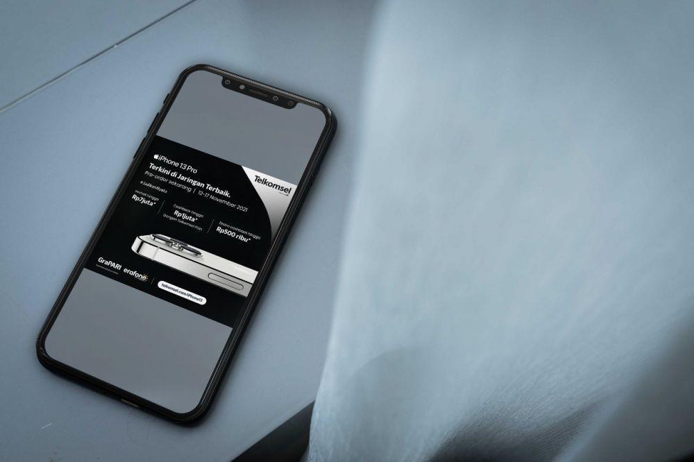 Telkomsel membuka pre-order paket bundling Telkomsel iPhone 13 Pro, iPhone 13 Pro Max, iPhone 13, dan iPhone 13 mini. (IDN Times/Istimewa).