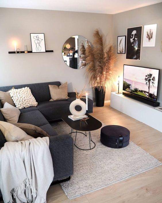 Ide ruang keluarga dengan TV (tuacasa.com.br)