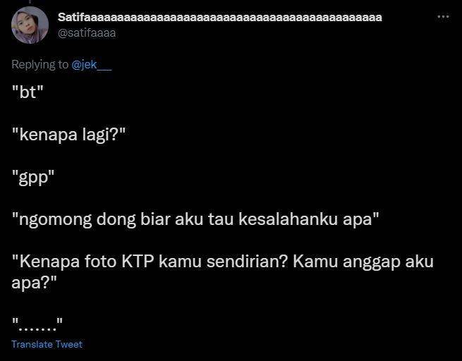 curhat pacar tiba-tiba ngambek (twitter.com/satifaaaa)
